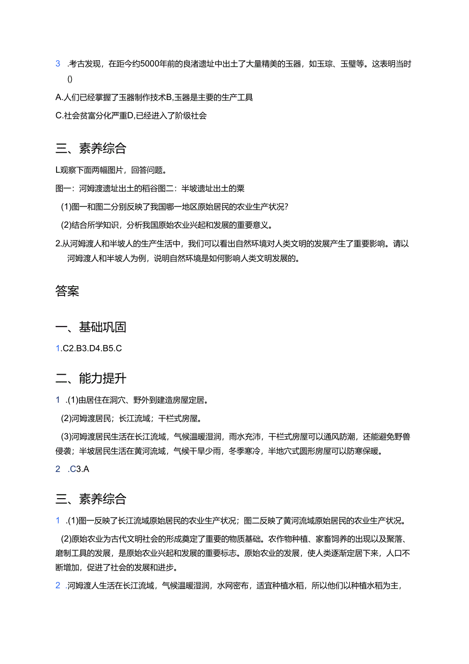 第2课 原始农耕生活分层练习.docx_第2页