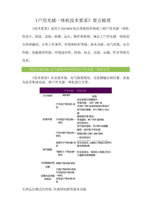 《户用光储一体机技术要求》要点梳理.docx