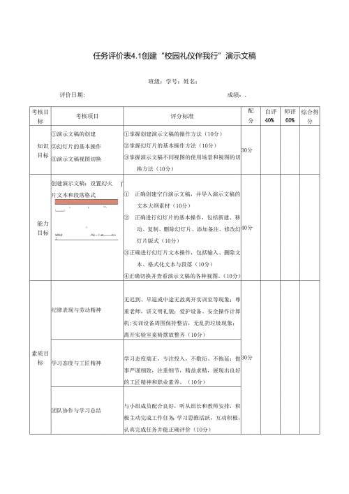 《信息技术应用》——任务评价表4.1.docx