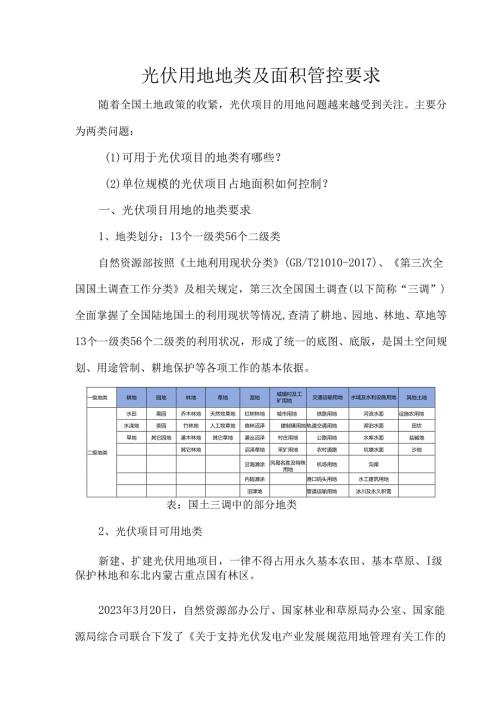 光伏用地地类及面积管控要求.docx