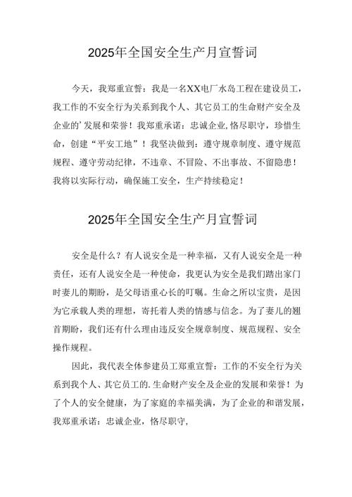 2025年全国安全生产月动员会宣誓词.docx