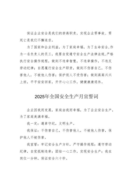 2025年《安全生产月》个人宣誓词 （7份）_68.docx