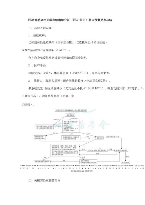 EB病毒感染相关噬血细胞综合征（EBV-HLH）临床预警要点总结.docx