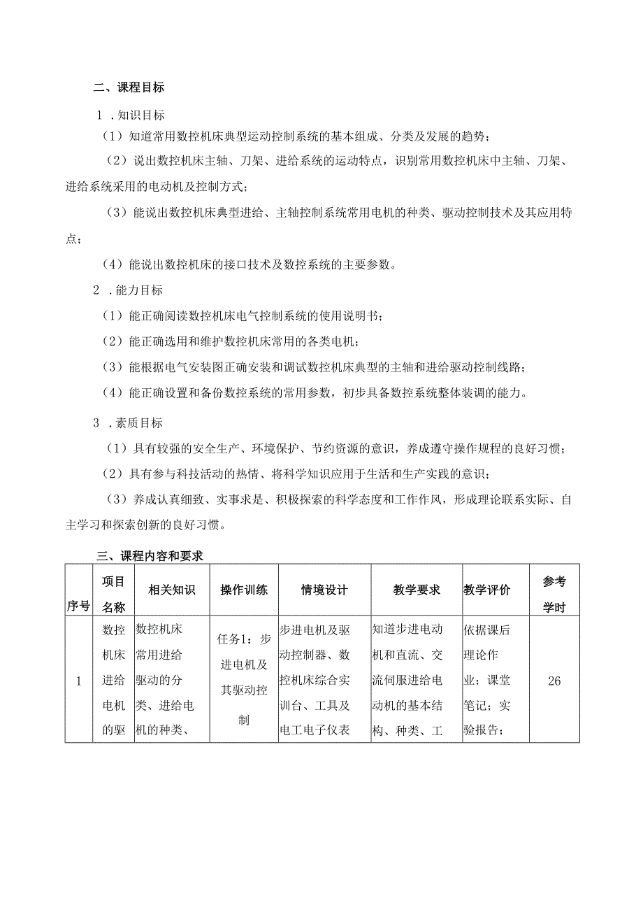 《数控机床运动控制技术》课程标准.docx_第2页