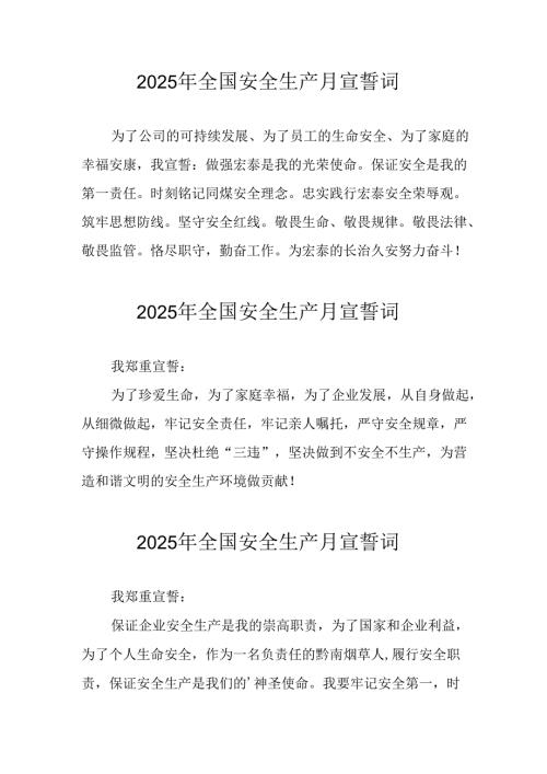 2025年《安全生产月》个人宣誓词 （7份）_69.docx