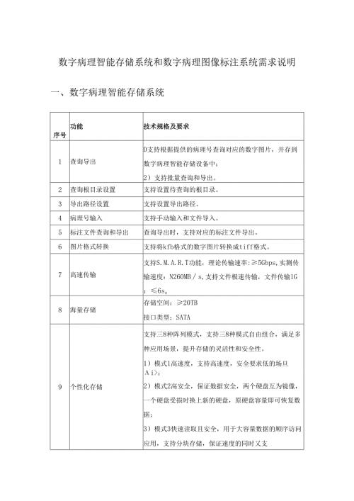 数字病理智能存储系统和数字病理图像标注系统需求说明.docx
