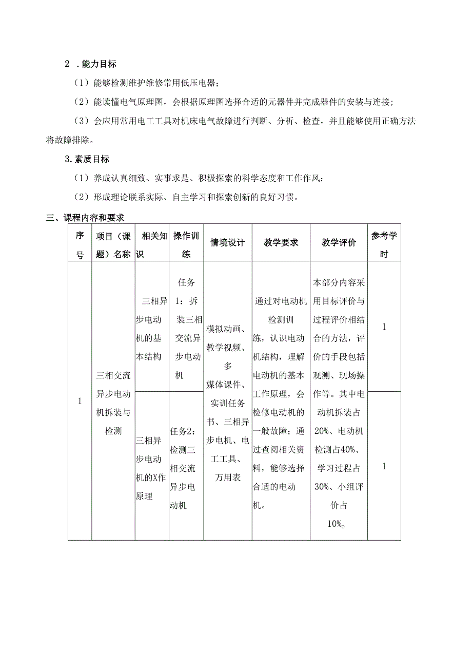 《电力拖动技术训练》课程标准.docx_第2页