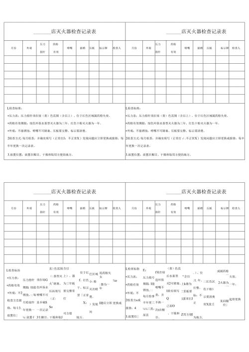 连锁店灭火器检查记录表.docx