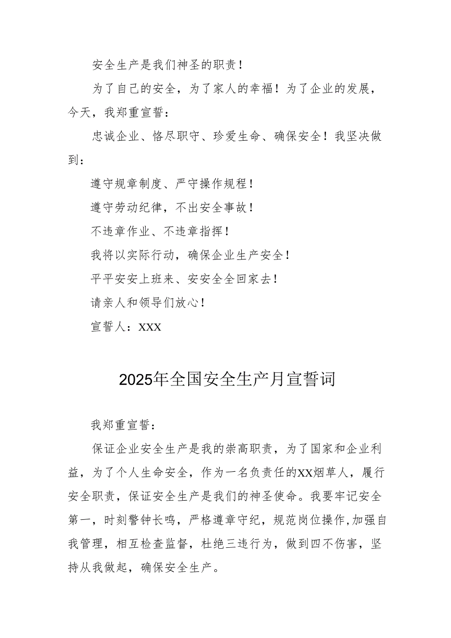 2025年《安全生产月》个人宣誓词.docx_第2页