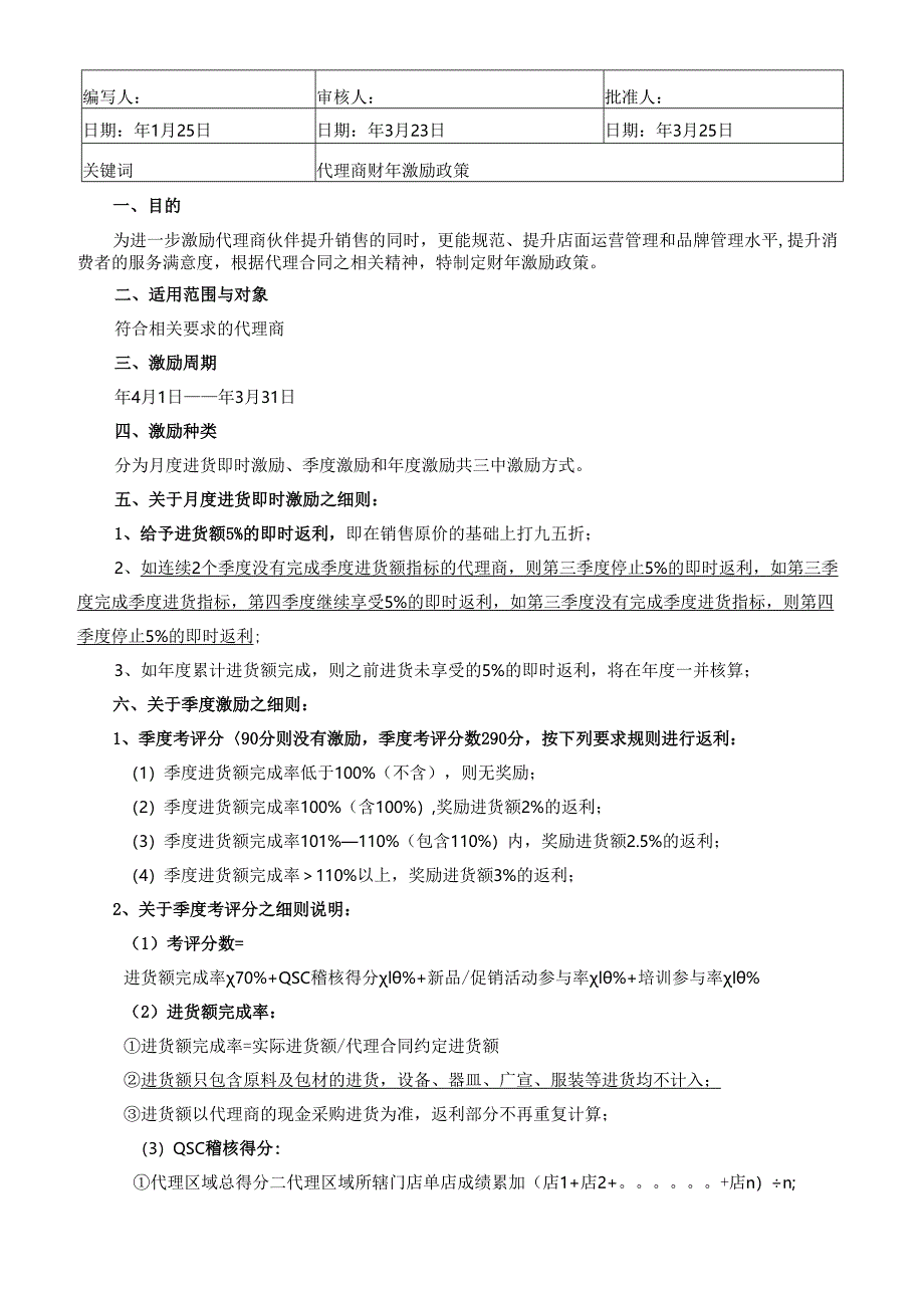 饮品店代理商返利政策.docx_第1页