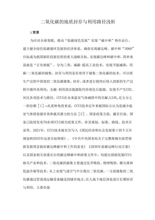 二氧化碳的地质封存与利用路径浅析.docx