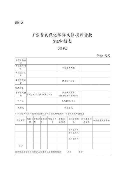 广东省现代化海洋牧场项目贷款 贴息申报表.docx