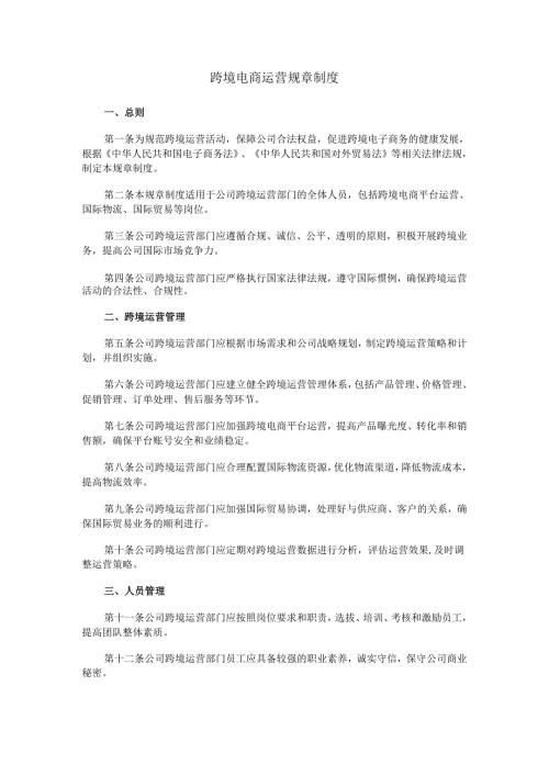 跨境电商运营规章制度.docx