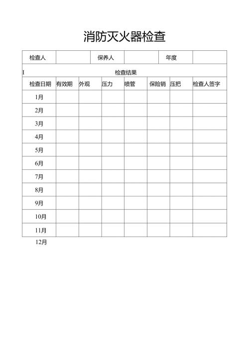 消防设施检查表灭火器检查记录表.docx