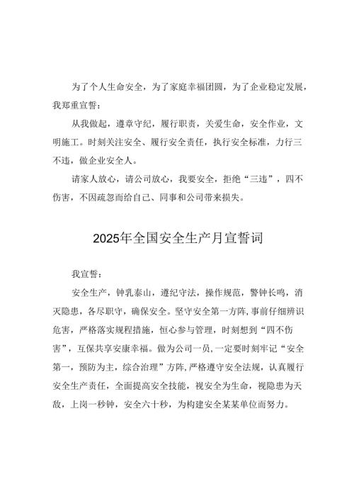 2025年《安全生产月》个人宣誓词 （3份）_60.docx