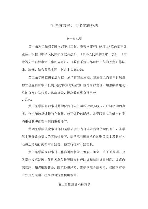 学校内部审计工作实施办法.docx