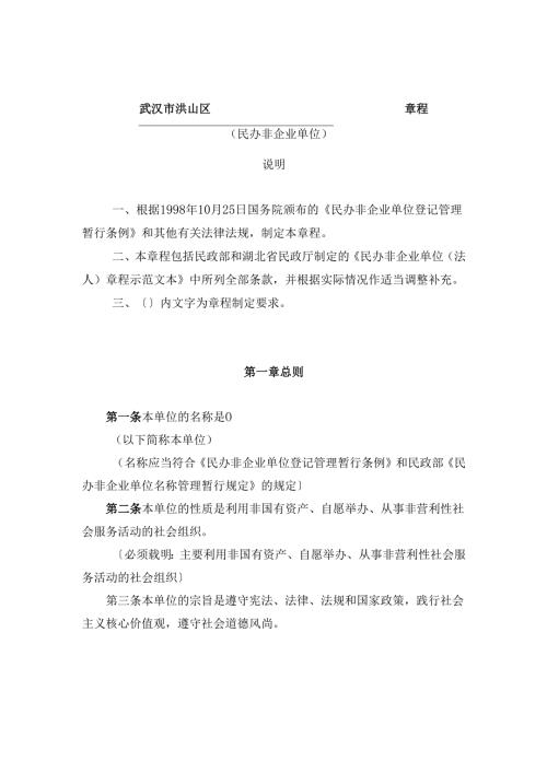 民办非企业单位（法人）章程示范文本.docx