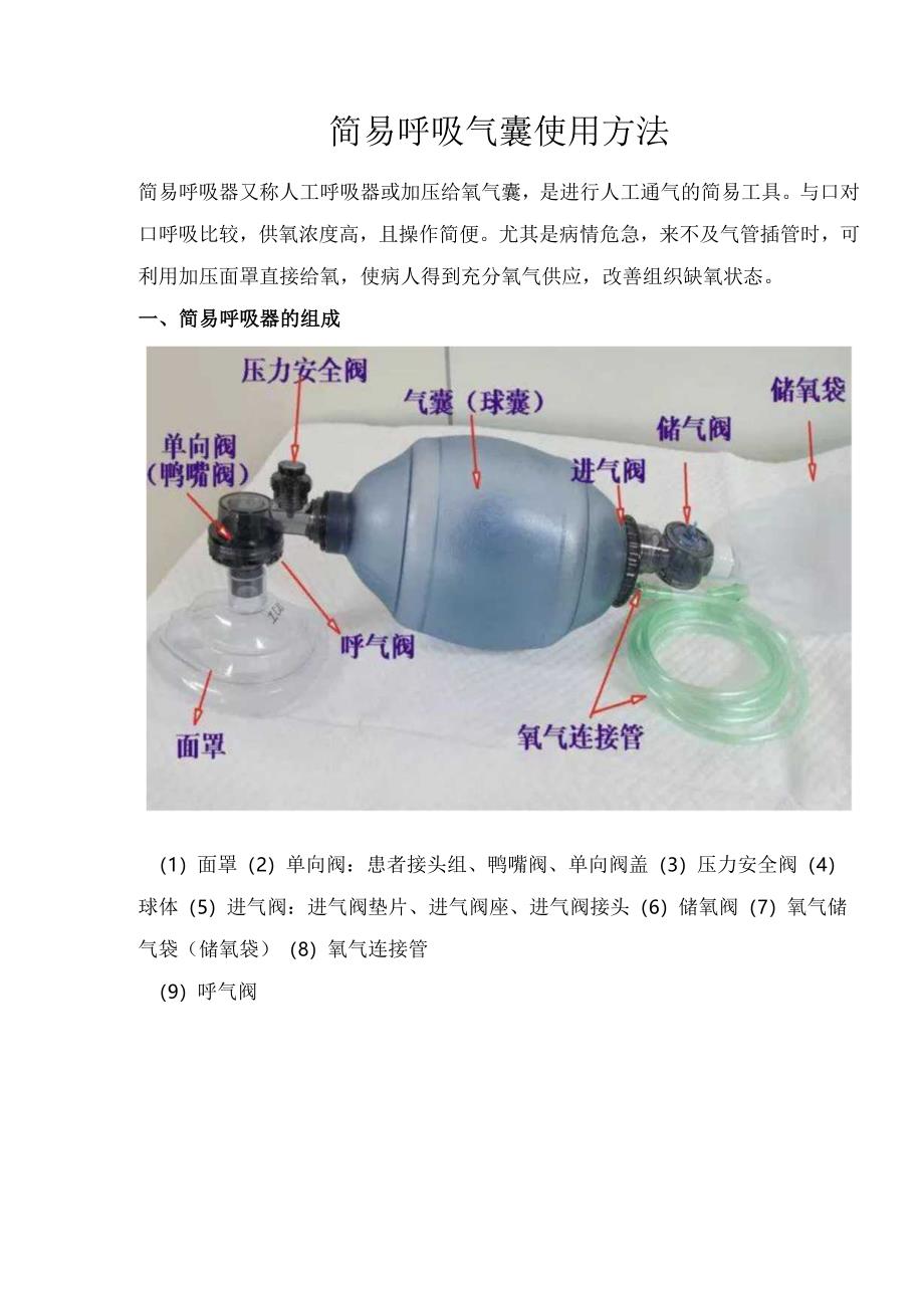 简易呼吸气囊使用方法.docx_第1页