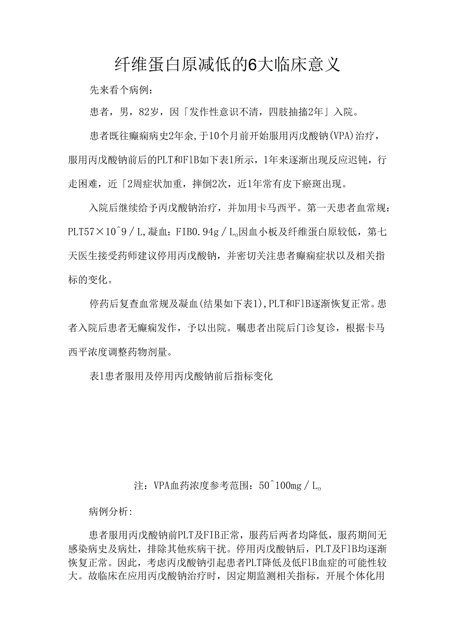 纤维蛋白原减低的6大临床意义.docx_第1页