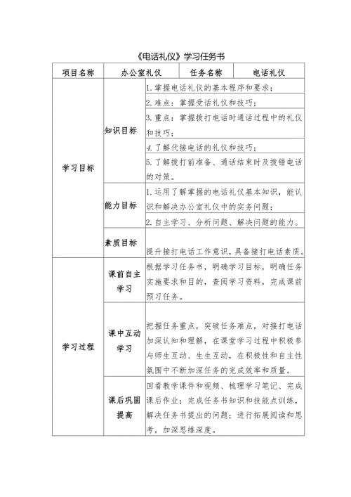 《沟通礼仪办公室礼仪》任务书.docx