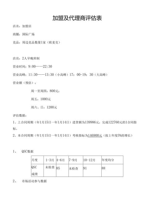 连锁饮品店加盟评估表.docx