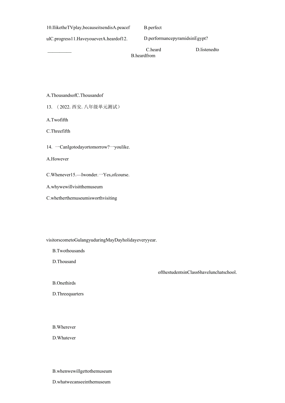 Unit 9 Have you ever been to a museum（B卷·提升能力）-（原卷版）.docx_第2页