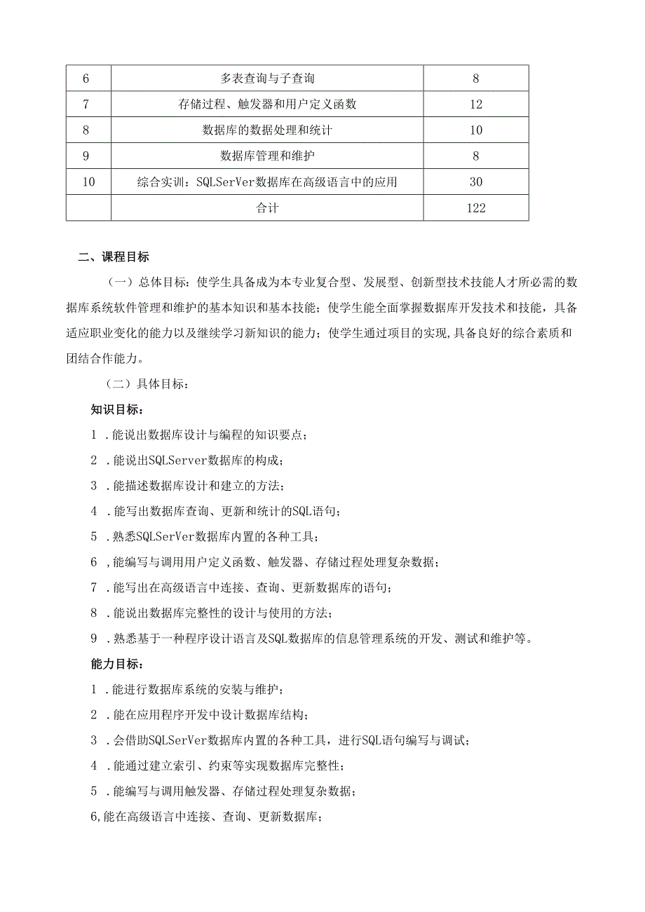 《数据库基础》课程标准.docx_第2页