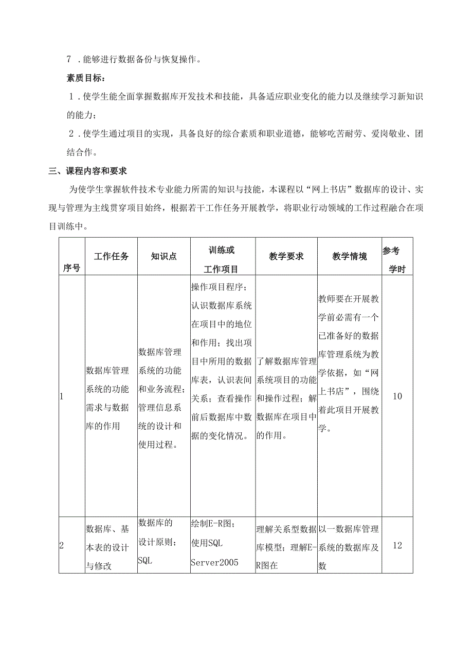 《数据库基础》课程标准.docx_第3页