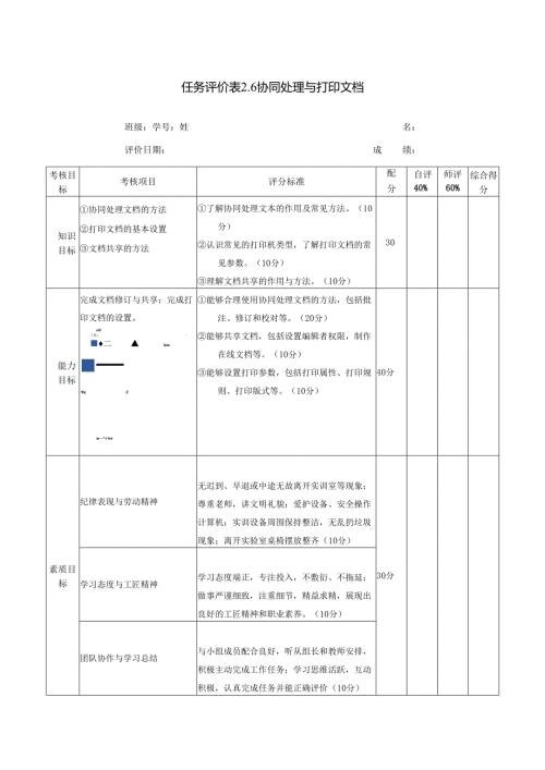 《信息技术应用》——任务评价表2.6.docx