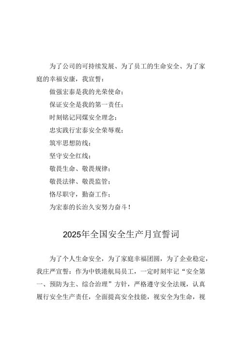 2025年《安全生产月》个人宣誓词 （7份）_61.docx